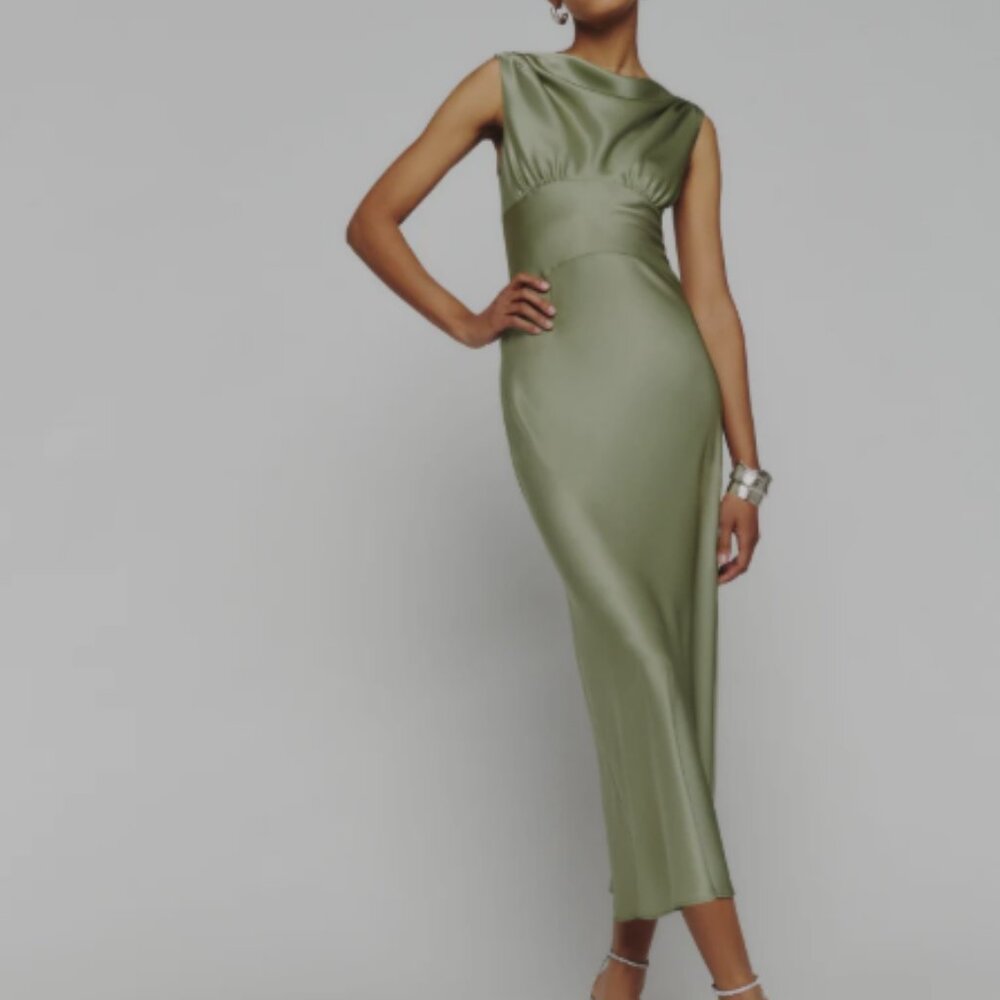 Reformation Dessa Dress in Artichoke